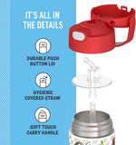 Thermos FUNtainer Stainless Steel 14oz/410mL Straw Bottle - Mario (F40524MB6)