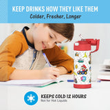 Thermos FUNtainer Stainless Steel 14oz/410mL Straw Bottle - Mario (F40524MB6)