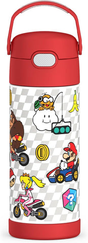 Thermos FUNtainer Stainless Steel 14oz/410mL Straw Bottle - Mario (F40524MB6)