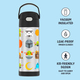 *NEW* THERMOS FUNTAINER 16oz/470mL Stainless Steel Vacuum Insulated Bottle with Wide Spout Lid, Mandalorian