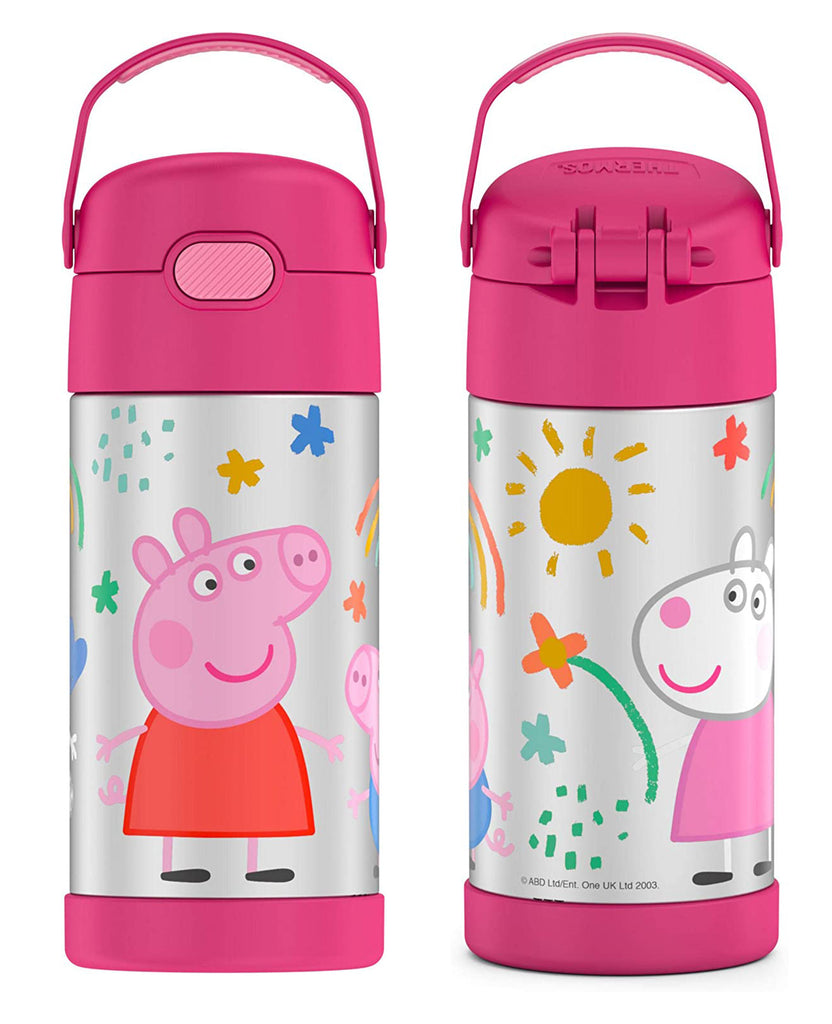 Thermos FUNtainer Stainless Steel 12oz/355mL Straw Bottle Peppa Pig