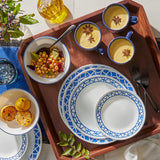 Corelle Cobalt Circles 12 Piece Set (Dinner Plate, Appetizer Plate, Cereal Bowl)