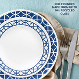 Corelle Cobalt Circles 12 Piece Set (Dinner Plate, Appetizer Plate, Cereal Bowl)