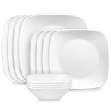 Corelle® Pure White Square 12-piece Dinnerware Set, Service for 4 (1147189)