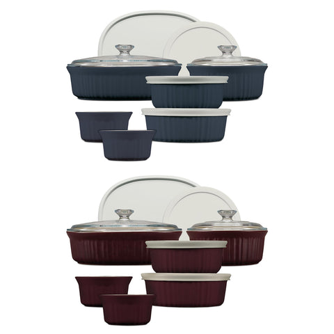 CorningWare® French Colors 12-piece Oval Bakeware Set (2 Colour Options)