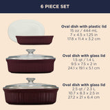 CorningWare® French Colors 6-piece Oval Bakeware Set, Cabernet