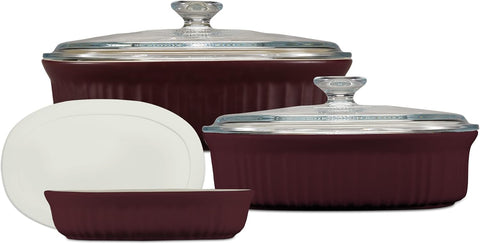 CorningWare® French Colors 6-piece Oval Bakeware Set, Cabernet