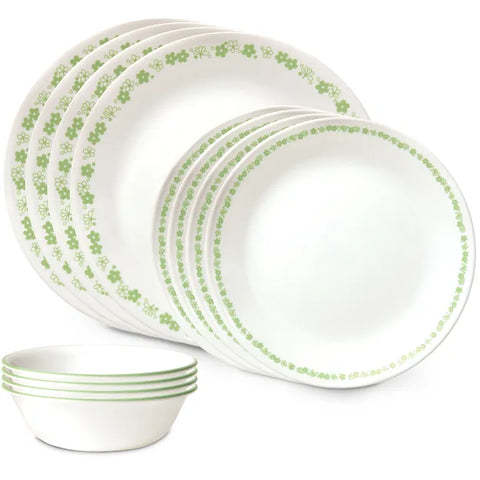 Corelle® Spring Blossom Green 12-piece Dinnerware Set, Service for 4 (1150543)