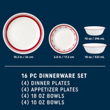 Corelle® Sadie 16-piece Dinnerware Set, Service for 4 (1150875)