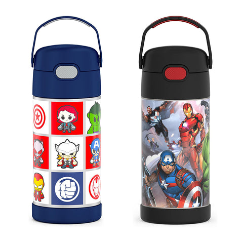 Thermos FUNtainer Stainless Steel 12oz/355mL Straw Bottle - Marvel Universe