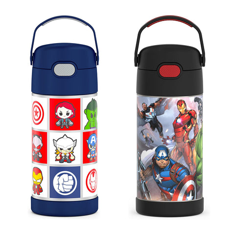 Thermos FUNtainer Stainless Steel 12oz/355mL Straw Bottle - Marvel Avengers