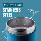 BlenderBottle Strada Shaker Cup Insulated Stainless Steel Water Bottle with Wire Whisk, 24oz