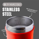 BlenderBottle Strada Shaker Cup Insulated Stainless Steel Water Bottle with Wire Whisk, 24oz