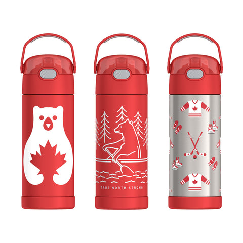 *NEW* Thermos FUNtainer Stainless Steel 14oz/410mL Straw Bottle - Canadian Series