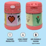 *NEW* Thermos FUNtainer Stainless Steel 10oz/290mL Food Jar with Fold-able Spoon - Minecraft