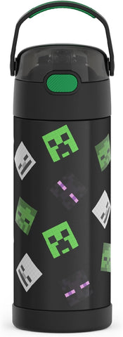 *NEW 2026* Thermos FUNtainer Stainless Steel 14oz/410mL Straw Bottle - Minecraft