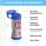 *NEW 2025* Thermos FUNtainer Stainless Steel 14oz/410mL Straw Bottle - Spiderman