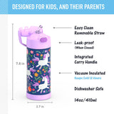 Thermos FUNtainer Stainless Steel 14oz/410mL Straw Bottle - Non-Licensed
