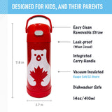 *NEW* Thermos FUNtainer Stainless Steel 14oz/410mL Straw Bottle - Canadian Series