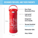 *NEW* Thermos FUNtainer Stainless Steel 14oz/410mL Straw Bottle - Canadian Series