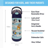 *NEW 2026* Thermos FUNtainer Stainless Steel 14oz/410mL Straw Bottle - Bluey