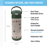 *NEW 2026* Thermos FUNtainer Stainless Steel 14oz/410mL Straw Bottle - Mandalorian (F40524MD6)