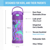 *NEW 2026* Thermos FUNtainer Stainless Steel 14oz/410mL Straw Bottle - Non-Licensed (Copy)