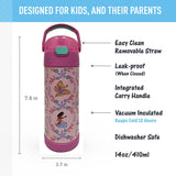 *NEW 2026* Thermos FUNtainer Stainless Steel 14oz/410mL Straw Bottle - Disney Princess