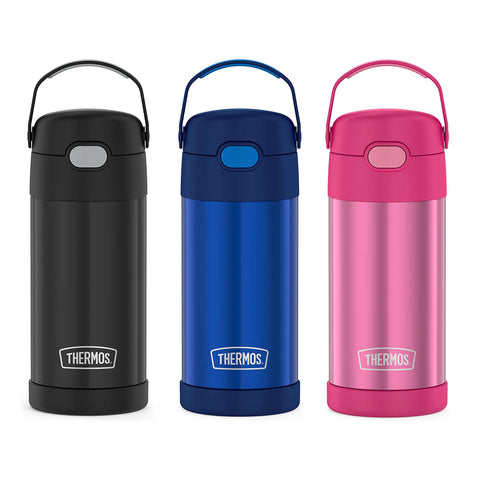 Thermos FUNtainer Stainless Steel 355mL Straw Bottle, Solid Color (F4100 Series)