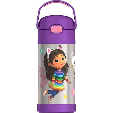 *NEW* Thermos FUNtainer Stainless Steel 12oz/355mL Straw Bottle - Gabby's Dollhouse