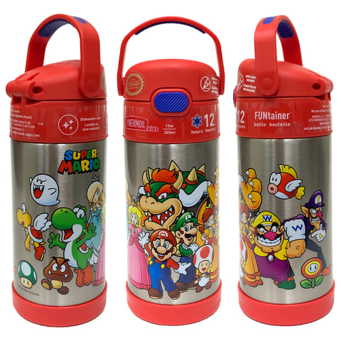 Super Mario Bros Red Plastic Water Bottle