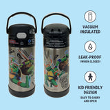 *NEW* Thermos FUNtainer Stainless Steel 12oz/355mL Straw Bottle - Teenage Mutant Ninja Turtles