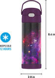 THERMOS FUNTAINER 16oz/470mL Stainless Steel Vacuum Insulated Bottle with Wide Spout Lid (Galaxy Series)