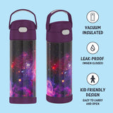 THERMOS FUNTAINER 16oz/470mL Stainless Steel Vacuum Insulated Bottle with Wide Spout Lid (Galaxy Series)