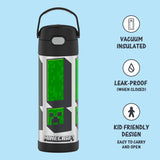 *NEW* THERMOS FUNTAINER 16oz/470mL Stainless Steel Vacuum Insulated Bottle with Wide Spout Lid, Minecraft