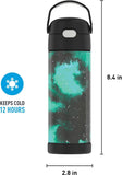 THERMOS FUNTAINER 16oz/470mL Stainless Steel Vacuum Insulated Bottle with Wide Spout Lid (Galaxy Series)