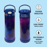 THERMOS FUNTAINER 16oz/470mL Stainless Steel Vacuum Insulated Bottle with Wide Spout Lid (Galaxy Series)