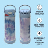 THERMOS FUNTAINER 16oz/470mL Stainless Steel Vacuum Insulated Bottle with Wide Spout Lid (Tie Dye)