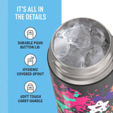 *NEW 2024* THERMOS FUNTAINER 16oz/470mL Stainless Steel Vacuum Insulated Bottle with Spout Lid, Graffiti
