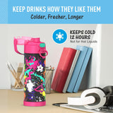 *NEW 2024* THERMOS FUNTAINER 16oz/470mL Stainless Steel Vacuum Insulated Bottle with Spout Lid, Graffiti