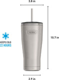 Thermos ICON Series Stainless Steel Cold Tumbler with Straw, 24oz/710mL (IS1112)