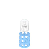 LifeFactory 4-Ounce Glass Baby Bottle with Protective Silicone Sleeve and Stage 1 Nipple