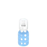 LifeFactory 4-Ounce Glass Baby Bottle with Protective Silicone Sleeve and Stage 1 Nipple