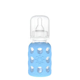 LifeFactory 4-Ounce Glass Baby Bottle with Protective Silicone Sleeve and Stage 1 Nipple