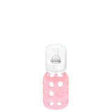 LifeFactory 4-Ounce Glass Baby Bottle with Protective Silicone Sleeve and Stage 1 Nipple