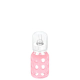 LifeFactory 4-Ounce Glass Baby Bottle with Protective Silicone Sleeve and Stage 1 Nipple