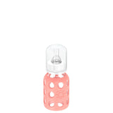 LifeFactory 4-Ounce Glass Baby Bottle with Protective Silicone Sleeve and Stage 1 Nipple