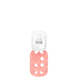 LifeFactory 4-Ounce Glass Baby Bottle with Protective Silicone Sleeve and Stage 1 Nipple