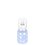 LifeFactory 4-Ounce Glass Baby Bottle with Protective Silicone Sleeve and Stage 1 Nipple
