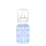 LifeFactory 4-Ounce Glass Baby Bottle with Protective Silicone Sleeve and Stage 1 Nipple